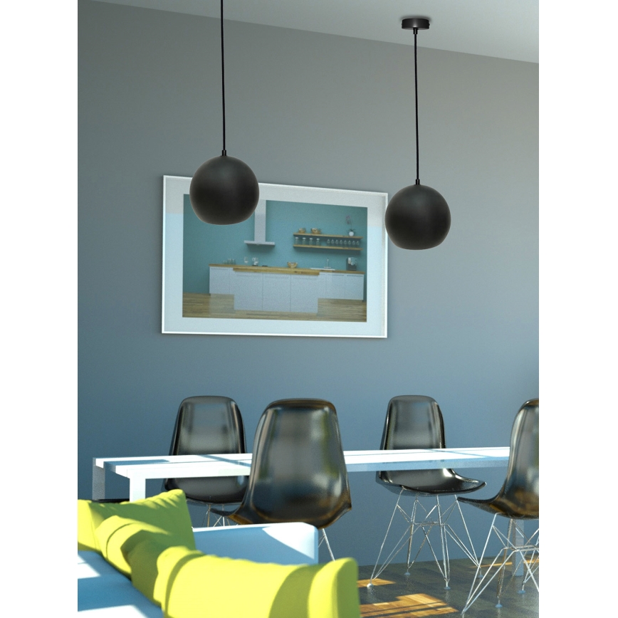 Pendel FLEN 1xE27/40W/230V diameter 20 cm sort