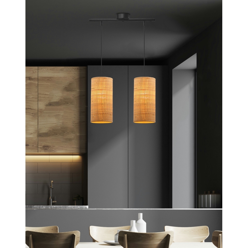 Pendel FLERI 2xE27/60W/230V Rattan