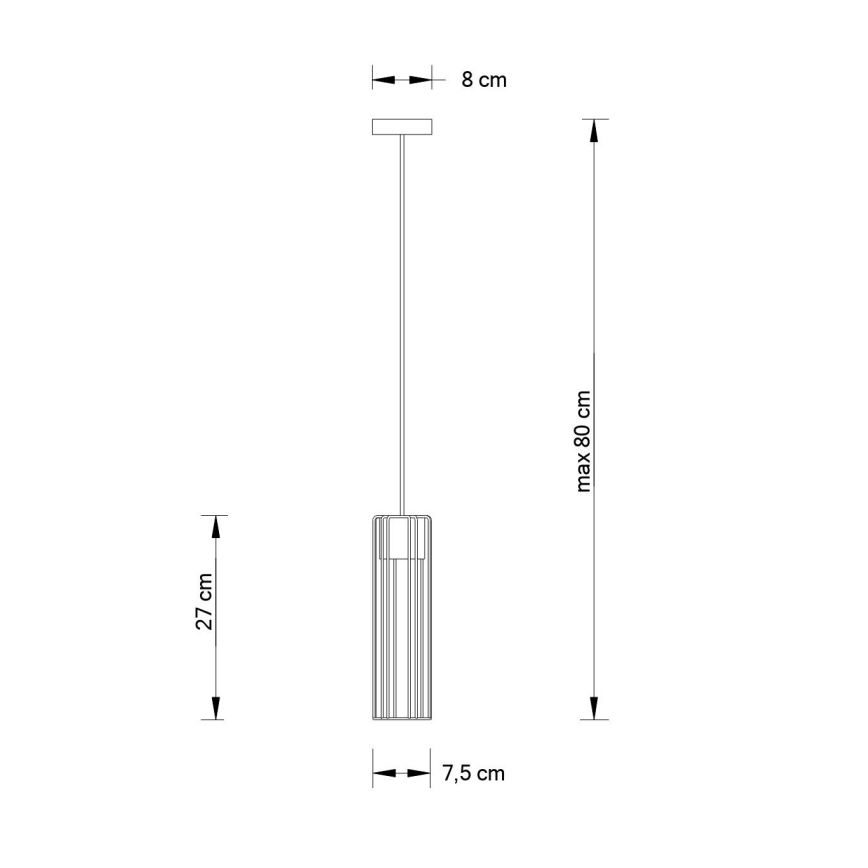 Pendel FOBIA 1xGU10/25W/230V sort/guldfarvet