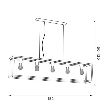 Pendel FRAME 5xE27/60W/230V sort