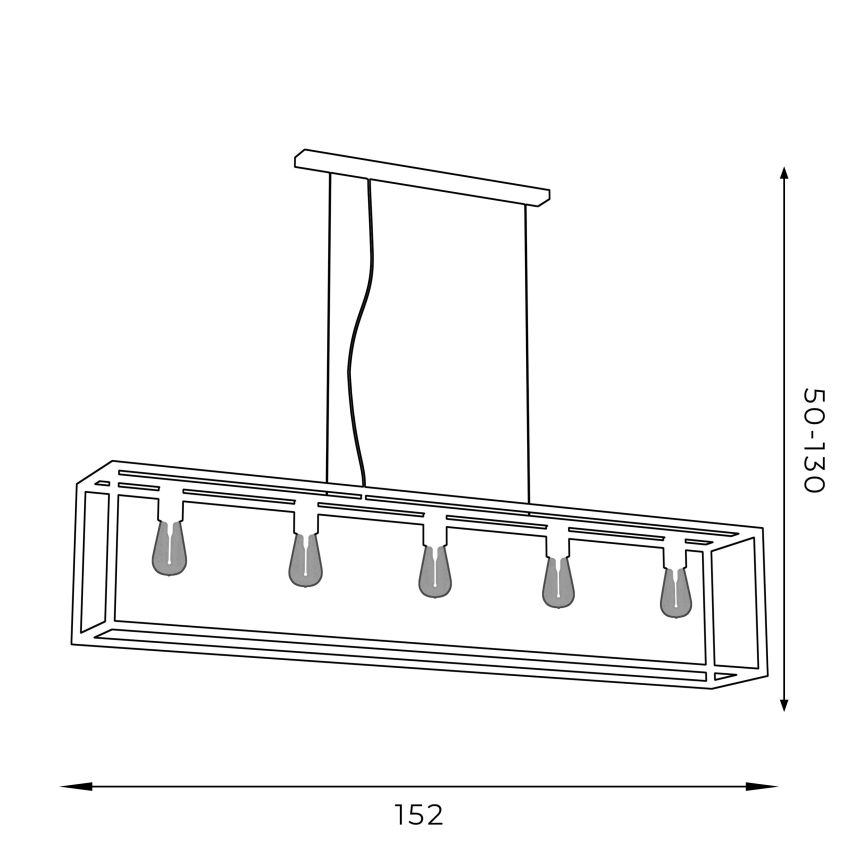 Pendel FRAME 5xE27/60W/230V sort