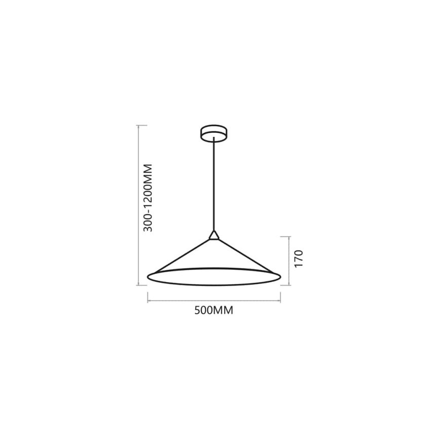 Pendel FUJI 1xE27/60W/230V diameter 50 cm sort/guldfarvet