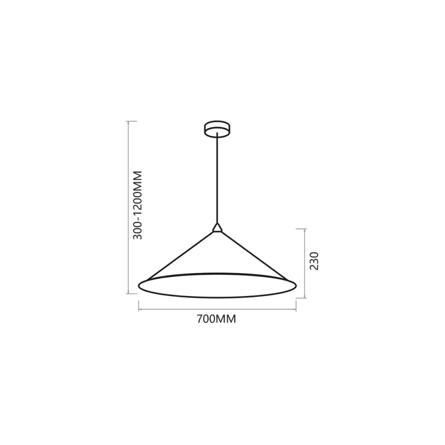 Pendel FUJI 1xE27/60W/230V diameter 70 cm sort/guldfarvet