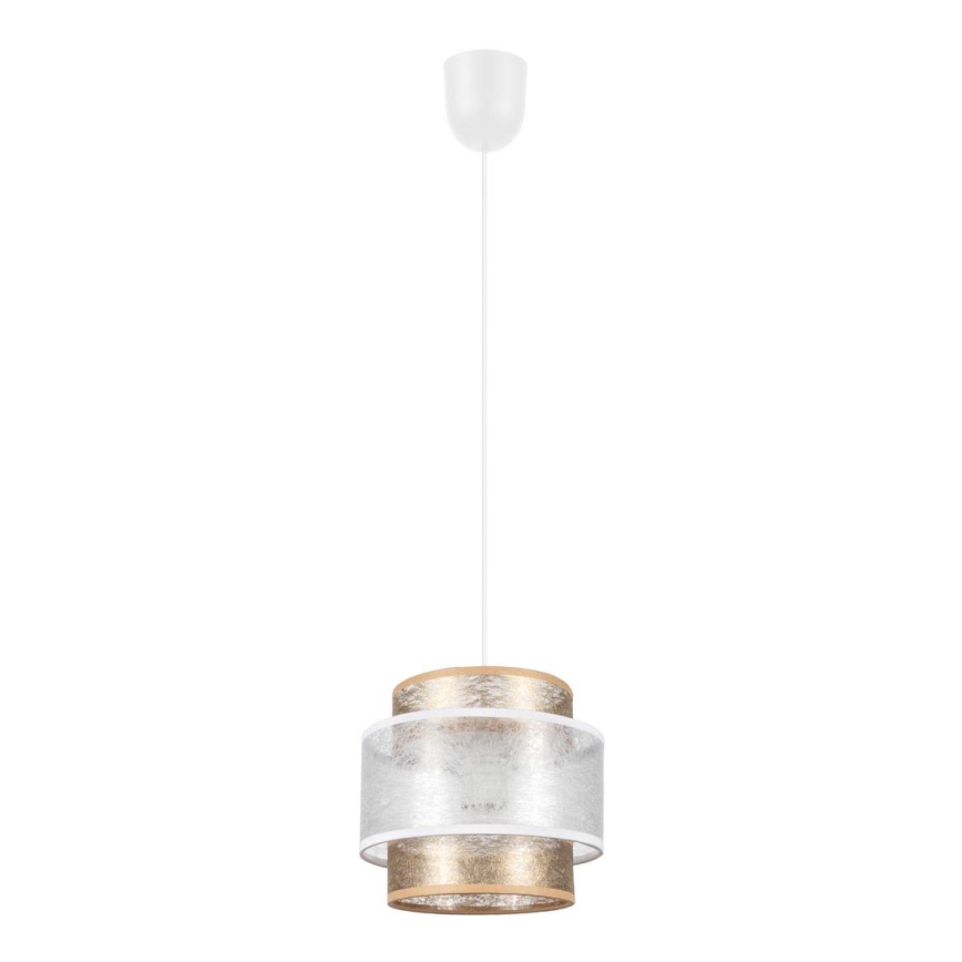 Pendel GABI 1xE27/60W/230V gylden/hvid diameter 20 cm