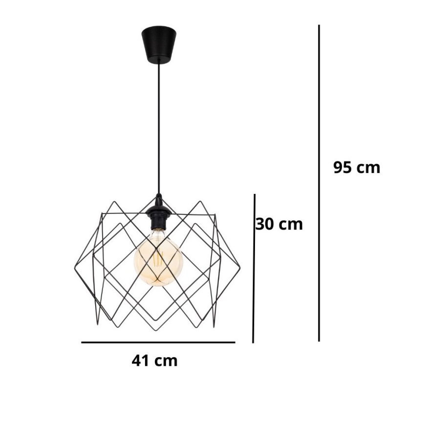 Pendel GALL 1xE27/60W/230V sort