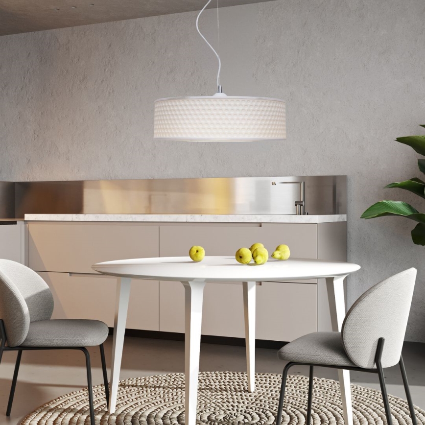 Pendel GARDA 1xE27/60W/230V diameter 40 cm hvid