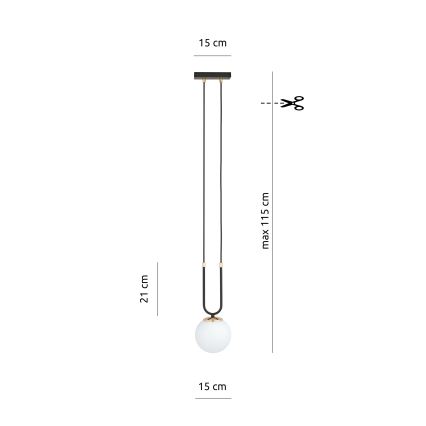 Pendel GLAM 1xE14/10W/230V sort