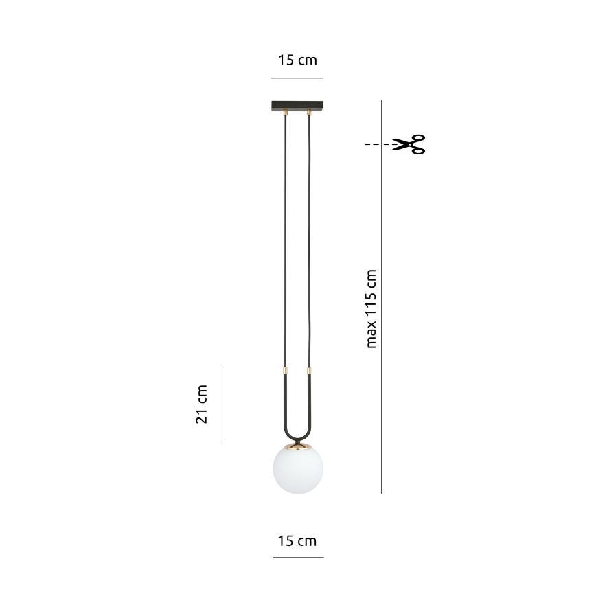 Pendel GLAM 1xE14/10W/230V sort