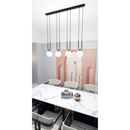 Pendel GLAM 4xE14/10W/230V sort