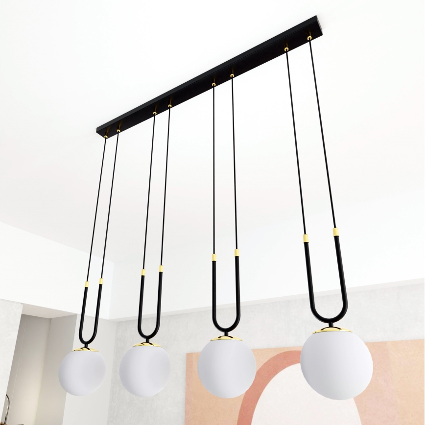 Pendel GLAM 4xE14/10W/230V sort
