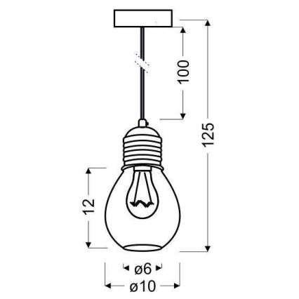 Pendel GLIVA 1xE27/60W/230V