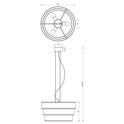 Pendel GLUM 3xE27/60W/230V sort