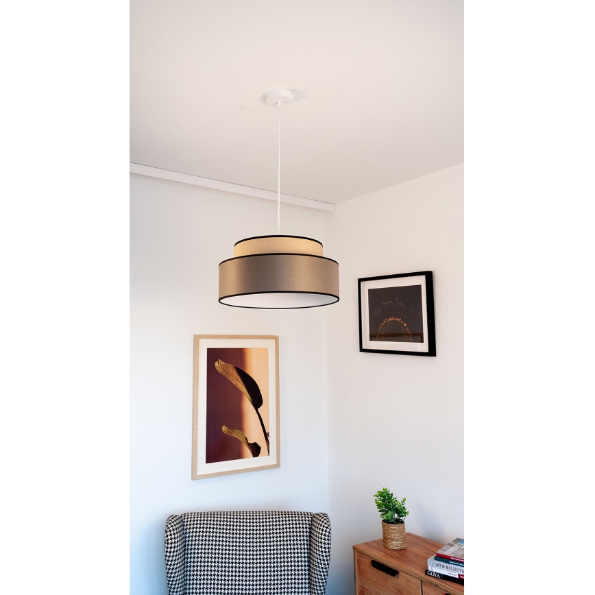 Pendel GRACE 1xE27/60W/230V beige/brun