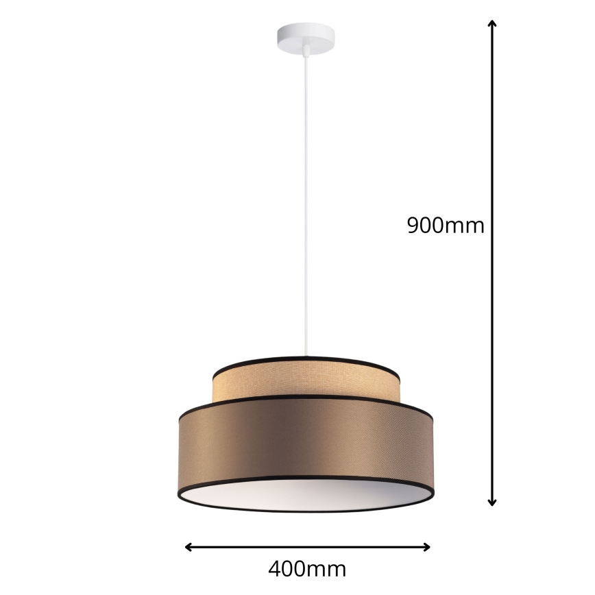 Pendel GRACE 1xE27/60W/230V beige/brun