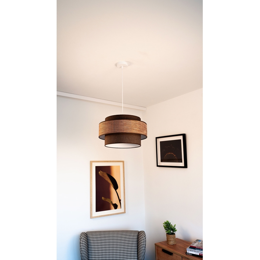 Pendel GRACE 1xE27/60W/230V brun/beige