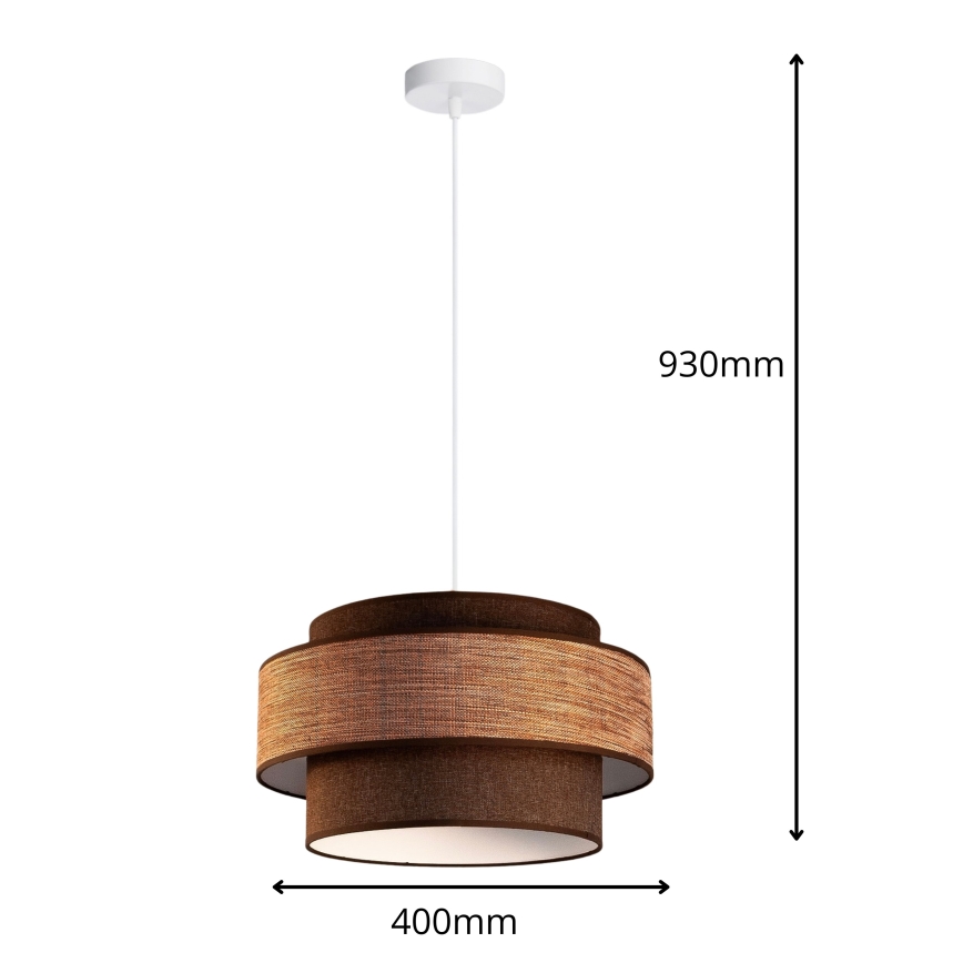 Pendel GRACE 1xE27/60W/230V brun/beige