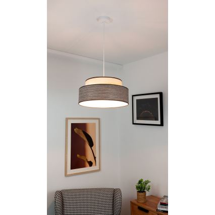 Pendel GRACE 1xE27/60W/230V cremefarvet/brun