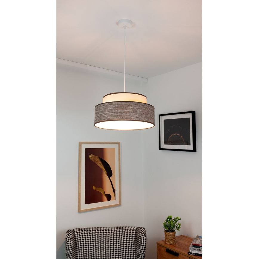 Pendel GRACE 1xE27/60W/230V cremefarvet/brun