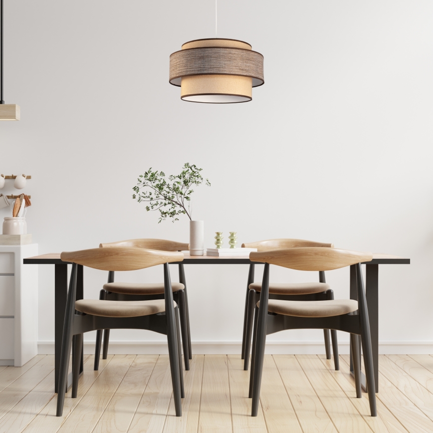 Pendel GRACE 1xE27/60W/230V diameter 40 cm beige/brun