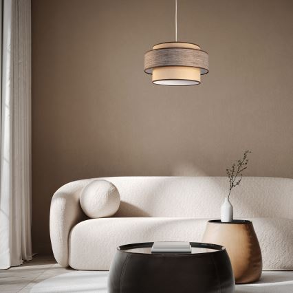 Pendel GRACE 1xE27/60W/230V diameter 40 cm beige/brun