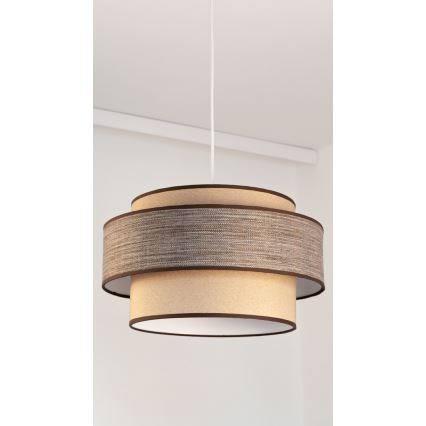 Pendel GRACE 1xE27/60W/230V diameter 40 cm beige/brun