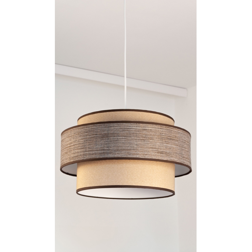 Pendel GRACE 1xE27/60W/230V diameter 40 cm beige/brun