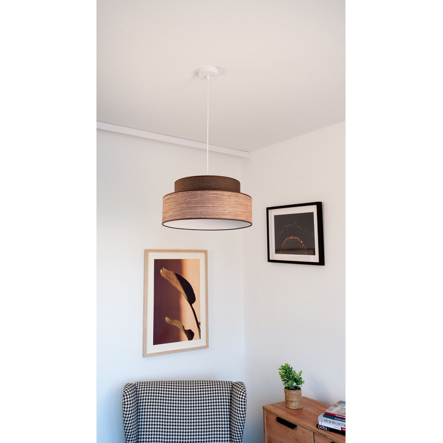Pendel GRACE 1xE27/60W/230V diameter 40 cm brun/beige