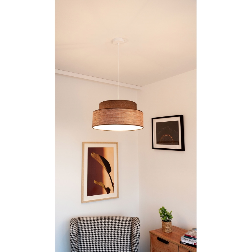 Pendel GRACE 1xE27/60W/230V diameter 40 cm brun/beige