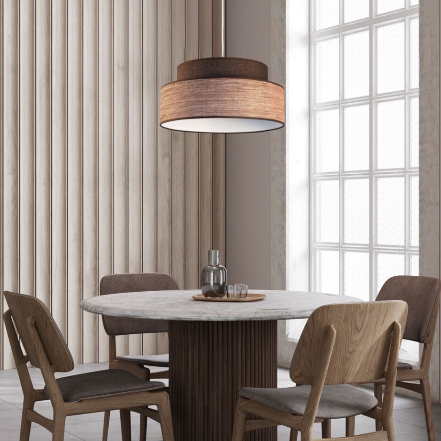 Pendel GRACE 1xE27/60W/230V diameter 40 cm brun/beige