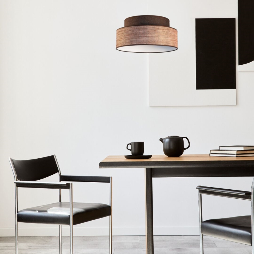 Pendel GRACE 1xE27/60W/230V diameter 40 cm brun/beige