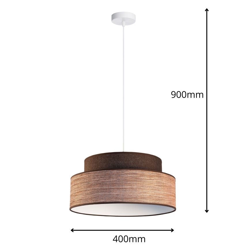 Pendel GRACE 1xE27/60W/230V diameter 40 cm brun/beige