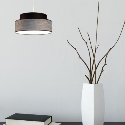 Pendel GRACE 1xE27/60W/230V diameter 40 cm sort/grå