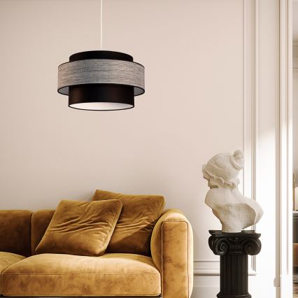 Pendel GRACE 1xE27/60W/230V diameter 40 cm sort/grå