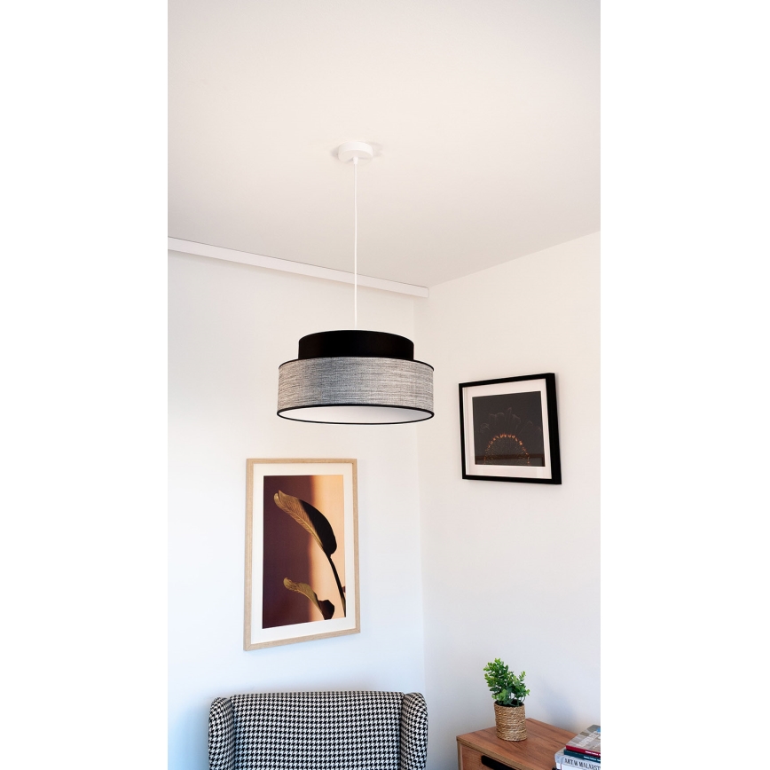 Pendel GRACE 1xE27/60W/230V sort/grå