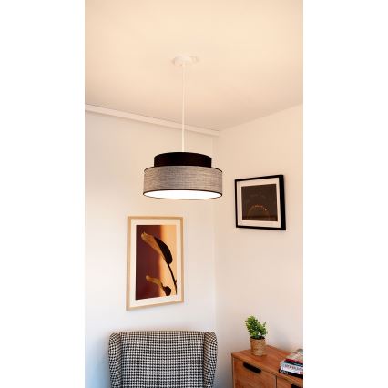 Pendel GRACE 1xE27/60W/230V sort/grå