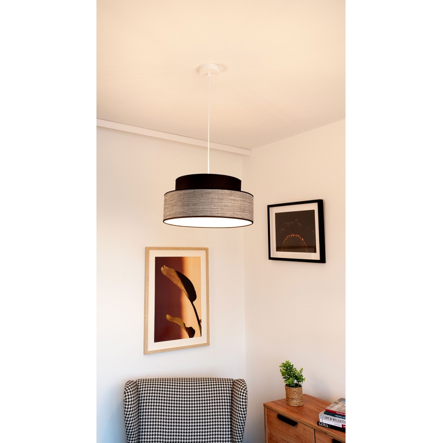 Pendel GRACE 1xE27/60W/230V sort/grå