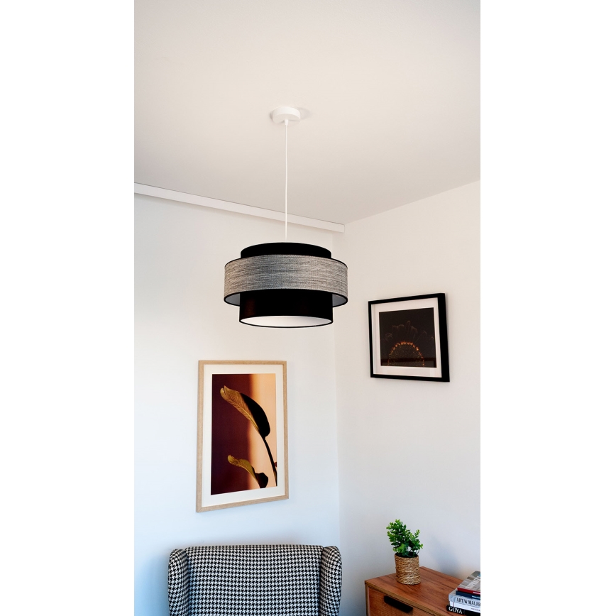 Pendel GRACE 1xE27/60W/230V sort/grå