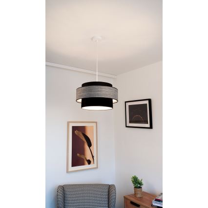 Pendel GRACE 1xE27/60W/230V sort/grå