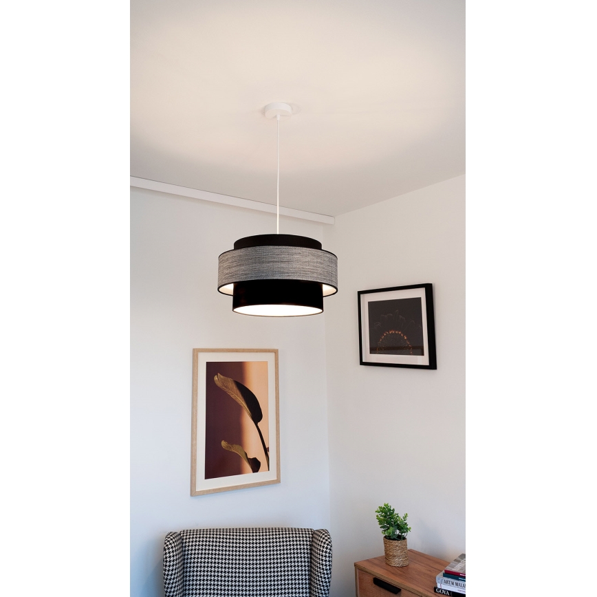 Pendel GRACE 1xE27/60W/230V sort/grå