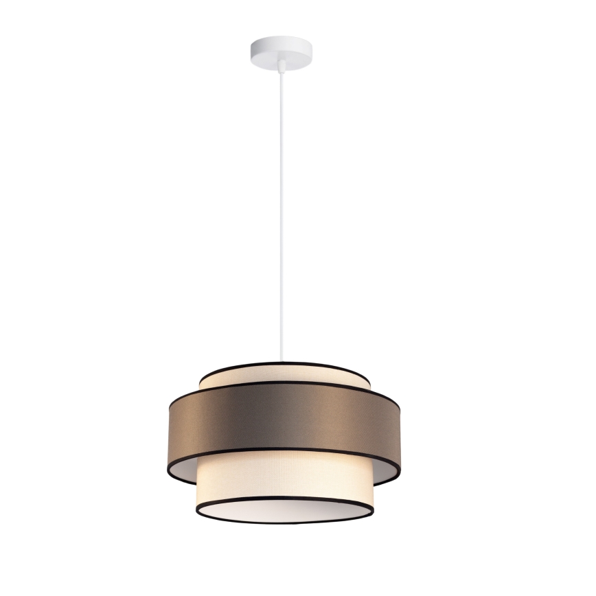Pendel GRACE med wireophæng 1xE27/60W/230V Ø 40 cm creme/grå