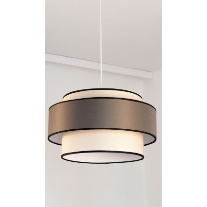 Pendel GRACE med wireophæng 1xE27/60W/230V Ø 40 cm creme/grå