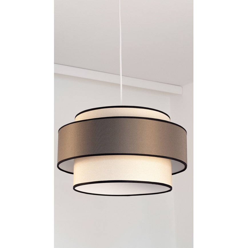 Pendel GRACE med wireophæng 1xE27/60W/230V Ø 40 cm creme/grå