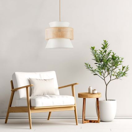 Pendel GRENADA 1xE27/20W/230V diameter 40 cm beige