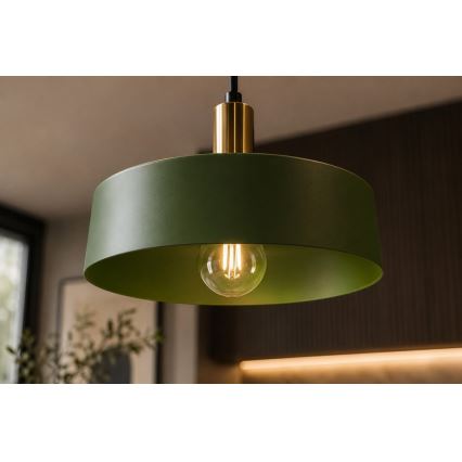 Pendel HAKI 1xE27/60W/230V grøn/sort/skinnende krom