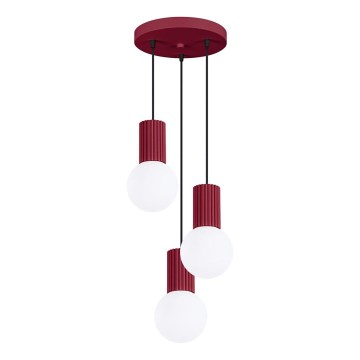 Pendel HALO 3xG9/8W/230V diameter 25 cm rød