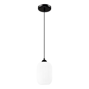 Pendel HARMA 1xE27/15W/230V diameter 14 cm hvid/sort