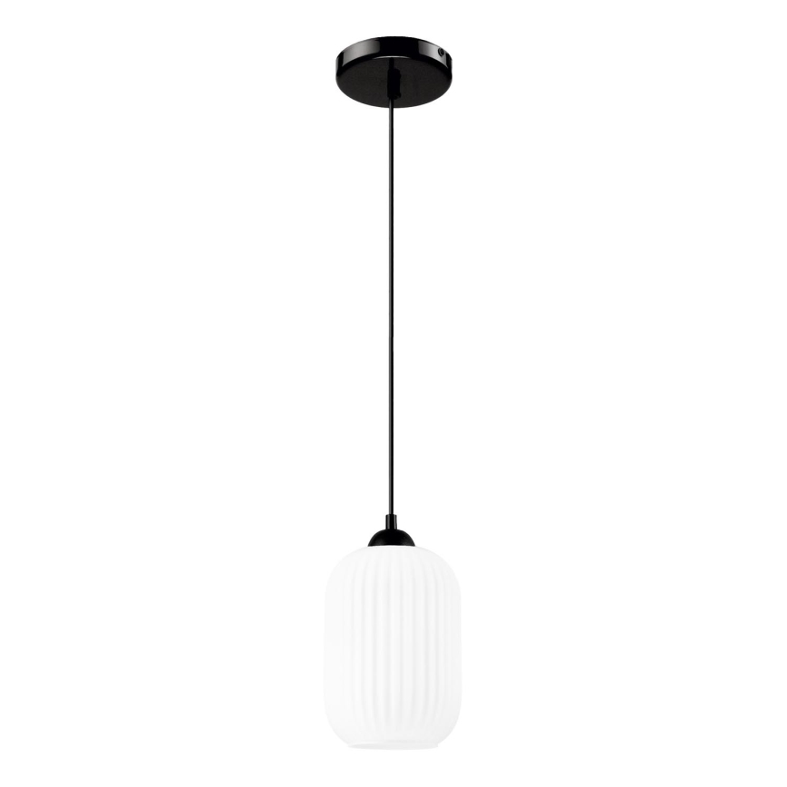 Pendel HARMA 1xE27/15W/230V diameter 14 cm hvid/sort