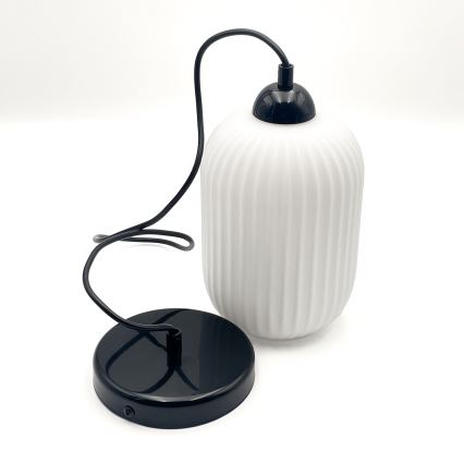Pendel HARMA 1xE27/15W/230V diameter 14 cm hvid/sort