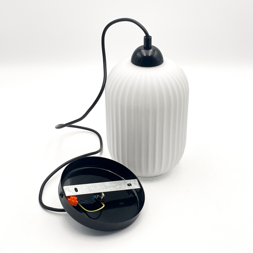 Pendel HARMA 1xE27/15W/230V diameter 14 cm hvid/sort