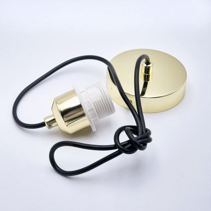 Pendel HARMA 1xE27/15W/230V diameter 20 cm hvid/guldfarvet